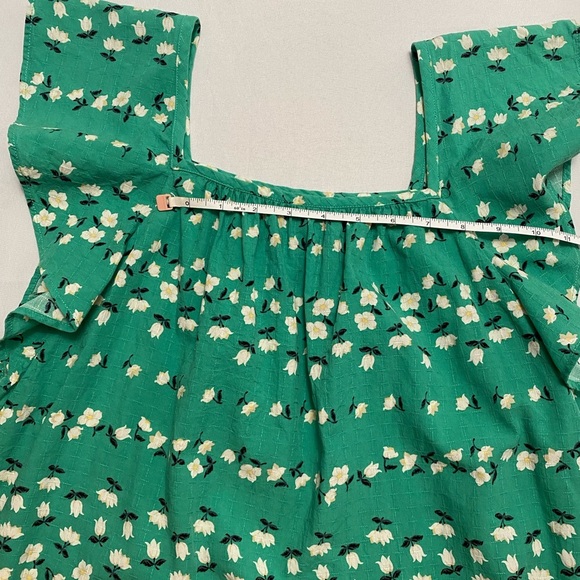 Ann Taylor Floral Chain Square Neck Ruffle Sleeve Top Size Mp - Picture 7 of 9